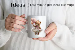 Cute Birthday Teddy Bear Clipart PNG for Cards & Invitations Product Image 2