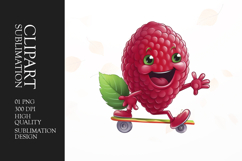 Cute Strawberry cartoon character clipart sublimation png Product Image 1