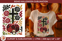 Gothic Boho Halloween Sublimation PNG, Halloween T-shirt Product Image 1