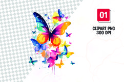 Colorful butterfly watercolor clipart sublimation Product Image 1