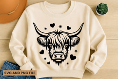 Highland Cow SVG Design for T-Shirts and Mugs Product Image 1