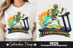 Cardio Is Hardio Skeleton Running Treadmill Funny Fitness Product Image 1