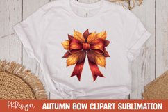 Autumn bow watercolor clipart sublimation Product Image 1