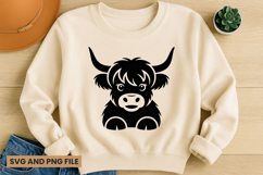 Highland Cow SVG Design for T-Shirts and Mugs Product Image 1