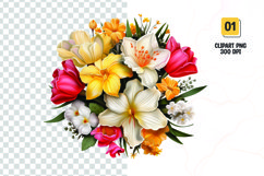 Watercolor Floral bouquet clipart sublimation Product Image 1