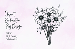 Butterfly on sunflower black outline clipart PNG Product Image 1