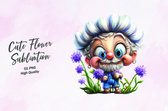Laughing Pink Tulip Clipart, clipart sublimation png Product Image 1