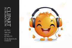 Cute orange cartoon character clipart sublimation png Product Image 1