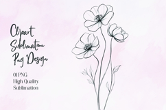 Elegant Floral Line Art Clipart Sublimation Design Product Image 1