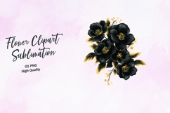 Elegant Noir Petal Bunch Clipart Sublimation PNG Product Image 1