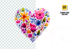 Watercolor heart clipart sublimation png Product Image 1