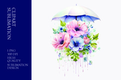 Watercolor floral umbrella clipart sublimation Product Image 1