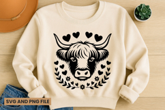 Highland Cow SVG Design for T-Shirts and Mugs Product Image 1
