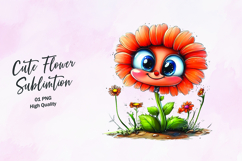 Cheerful Sunny Zinnia Clipart, clipart sublimation png Product Image 1