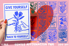 Floral line art: A Gentle Affirmation BUNDLE, Sublimation PN Product Image 1