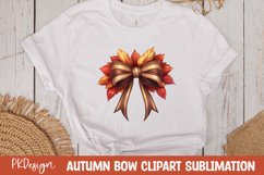 Autumn bow watercolor clipart sublimation Product Image 1