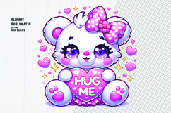 Cute White Bear Hug Me Heart Product Image 1