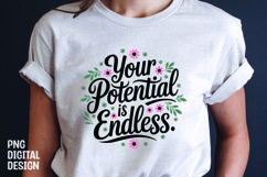 Inspirational quotes with flower t-shirt design png Product Image 1