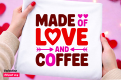 Made of Love and Coffee Valentine Clipart SVG Product Image 1