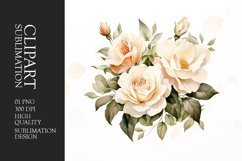 Watercolor chic garden rose clipart Product Image 1