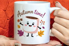 Cute Autumn Season Welcome Clipart PNG Product Image 1