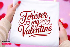 Forever My Valentine SVG Elegant Valentine Love Quote Design Product Image 1
