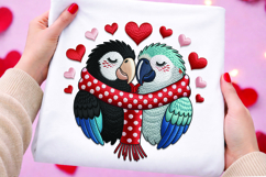 Romantic Love Birds Couple with Red Scarf Valentine Product Image 1