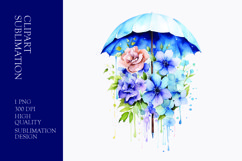 Watercolor floral umbrella clipart sublimation Product Image 1