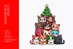 Stack of cats on palm tree watercolor clipart sublimation Product Image 1