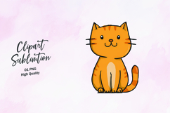 Fluffy Tail Cat Cartoon Clipart Product Image 1