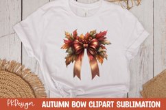 Autumn bow watercolor clipart sublimation Product Image 1
