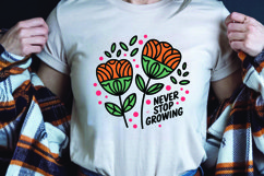 Positive saying quote with flower t-shirt sublimation png Product Image 1