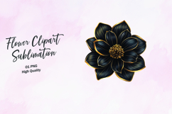 Minimalist Line Art Flower Clipart Sublimation PNG Product Image 1