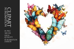 Floral Butterfly Heart clipart Product Image 1