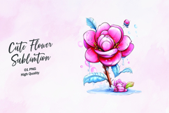 Adorable Smiling Carnation Clipart, clipart sublimation png Product Image 1