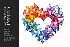 Floral Butterfly Heart clipart Product Image 1