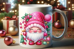Cute Gnome Pink Watercolor Christmas Clipart Product Image 2
