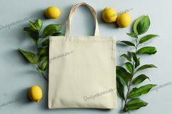 White tote bag on abstract background Product Image 1