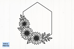 Sunflower Floral Frame SVG Product Image 1