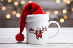 Watercolor Christmas Baby Clothesline Clipart PNG Product Image 5