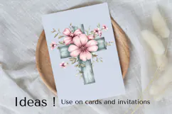 Floral Easter Cross PNG Clipart Religious & Craft Product Image 3