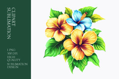 Tropical Flower Watercolor Clipart Sublimation PNG Product Image 1