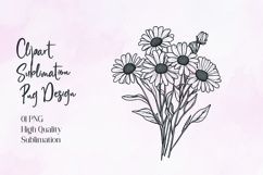 Butterfly on sunflower black outline clipart PNG Product Image 1