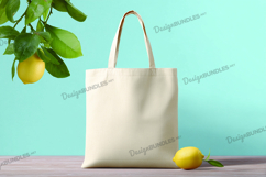 White tote bag on abstract background Product Image 1