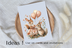 Cute Birthday Bunny &amp; Squirrel Clipart PNG for Invitations Product Image 3