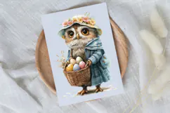 Easter Owl Clipart | Cute Vintage Animal PNG for Crafts Product Image 3