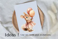 Cute Squirrel Birthday Balloon Clipart PNG Kids & Nursery Product Image 3