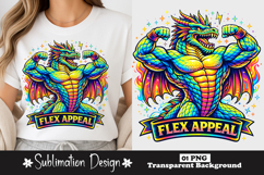 Flex Appeal Muscular Dragon Fitness Sublimation PNG Product Image 1