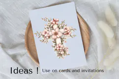Floral Easter Cross Clipart PNG Christian Faith Art Product Image 3