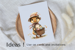 Vintage Easter Duck Clipart PNG Spring Farmhouse Art Product Image 3